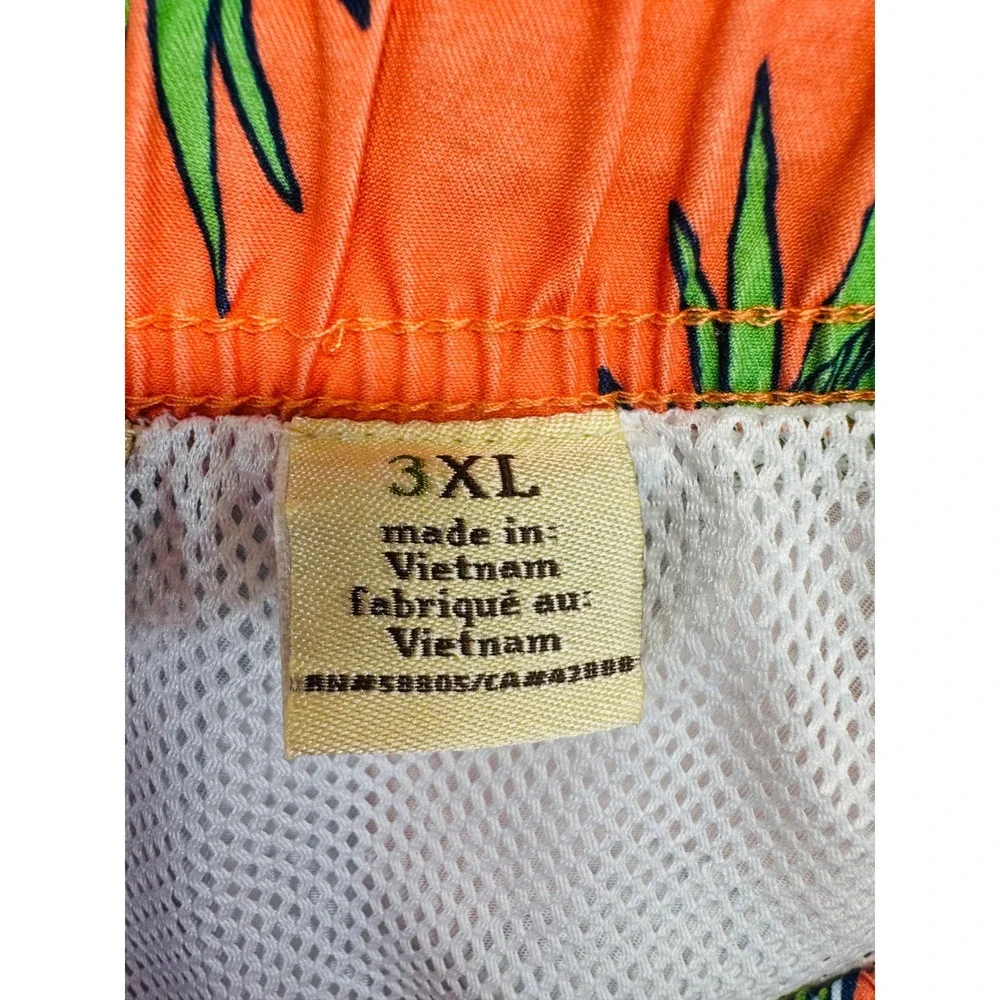 Island Passport 3XL Mens Swim Trunks Pineapple Cocktail Print Mesh Lined Orange